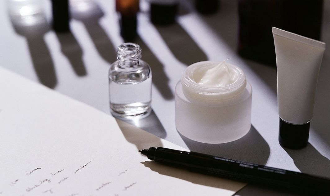 Formulation samples on a desk